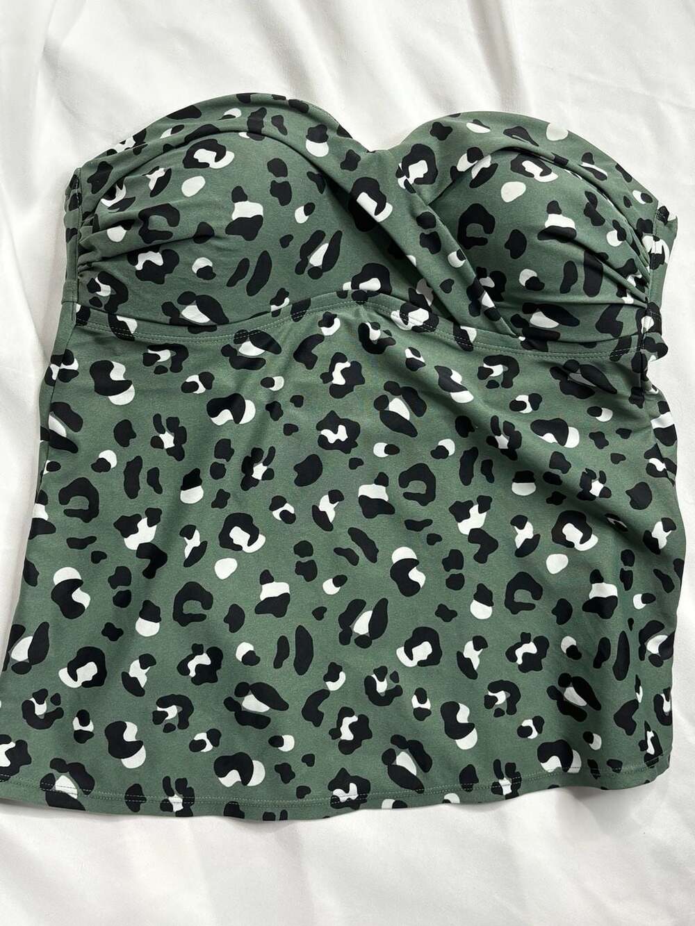 Kona Sol Womens Small Green Leopard Tankini